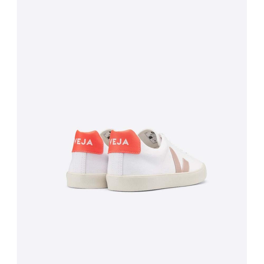 Veja ESPLAR SE CANVAS Women's Shoes White/Orange | CA 512XYU